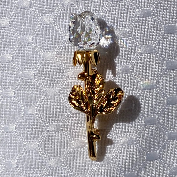 Swarovski Swan Clear Crystal Rose Gold Brooch Pin - Picture 9 of 12